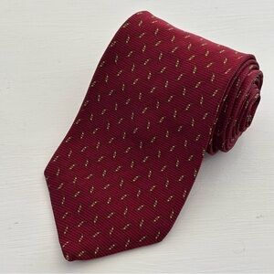 NEO Bill Blass Black Label Tie 100% Silk Burgundy Gold Geometric Pattern 58"x4"